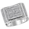 Image 1 : Round Diamond Square Cluster Ring 3/4 Cttw 10KT White Gold
