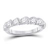 Image 1 : Round Diamond Band Ring 1 Cttw 14KT White Gold