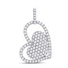 Round Diamond Fashion Heart Pendant 5/8 Cttw 14KT White Gold