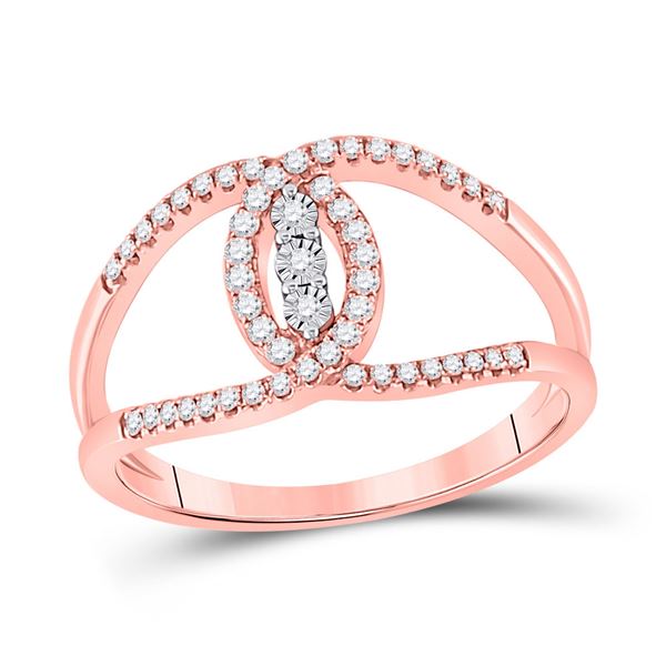 Round Diamond Fashion 3-stone Ring 1/5 Cttw 14KT Rose Gold