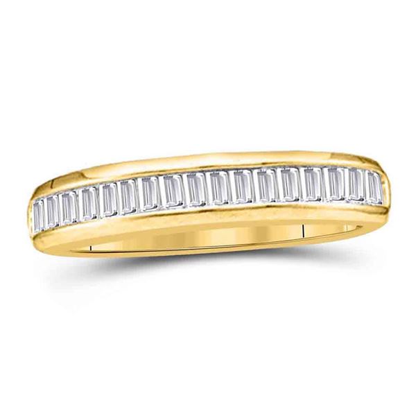 Baguette Diamond Wedding Anniversary Band Ring 1/6 Cttw 14KT Yellow Gold