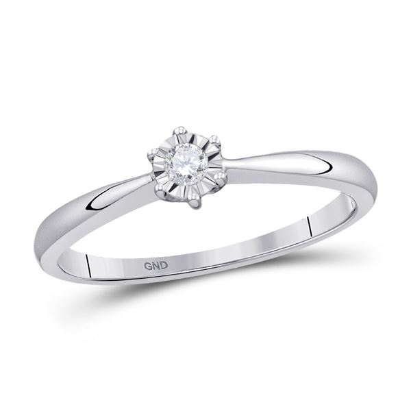 Diamond Solitaire Bridal Wedding Engagement Ring 1/12 Cttw 10KT White Gold
