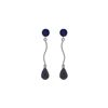 Genuine 7.9 ctw Sapphire Earrings 14KT White Gold - REF-28A9K