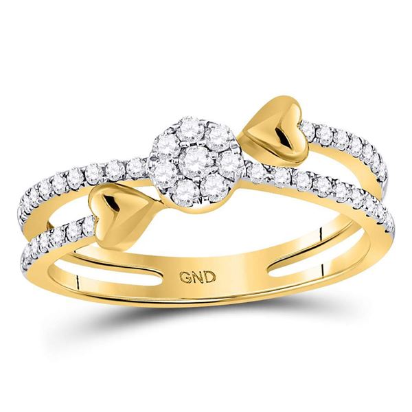 Round Diamond Fashion Heart Ring 1/3 Cttw 14KT Yellow Gold
