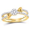 Round Diamond Fashion Heart Ring 1/3 Cttw 14KT Yellow Gold