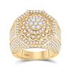 Image 1 : Round Diamond Octagon Statement Cluster Ring 3-1/2 Cttw 14KT Yellow Gold