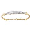 Image 1 : Round Diamond Cluster Promise Bangle Bracelet 1 Cttw 10KT Yellow Gold