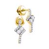 Image 1 : Round Diamond 2-stone Earrings 1/4 Cttw 14KT Yellow Gold