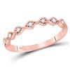 Image 1 : Round Diamond Stackable Band Ring 1/10 Cttw 14KT Rose Gold