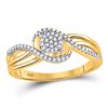 Image 1 : Round Diamond Circle Cluster Strand Ring 1/6 Cttw 10KT Yellow Gold