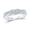Image 1 : Round Diamond Crossover Band Ring 1/4 Cttw 10KT White Gold