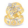 Image 1 : Cross Matching Wedding Set 1/6 Cttw 10KT Yellow Gold