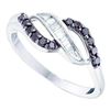 Image 1 : Round Black Color Enhanced Diamond Band Ring 1/3 Cttw 10KT White Gold