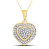 Image 1 : Round Diamond Heart Pendant 1/5 Cttw 10KT Yellow Gold