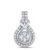 Image 1 : Round Diamond Cluster Pendant 1/2 Cttw 10KT White Gold