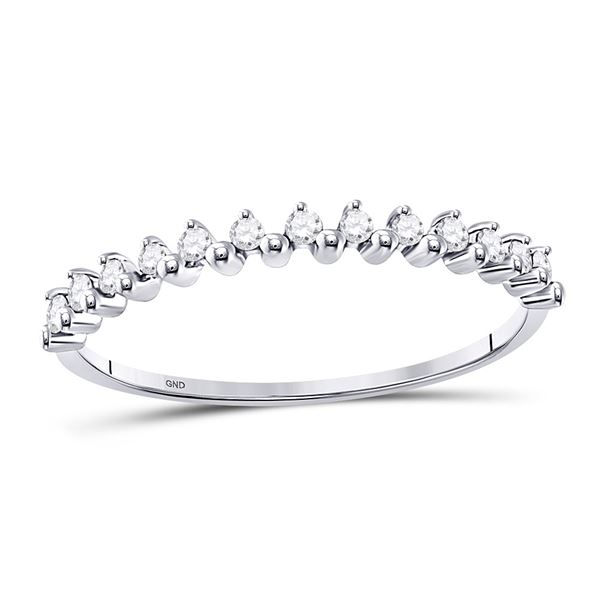 Round Diamond Stackable Band Ring 1/8 Cttw 10KT White Gold