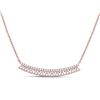Image 1 : Round Diamond Curved Bar Necklace 1/2 Cttw 14KT Rose Gold