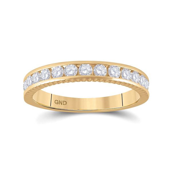 Round Diamond Wedding Anniversary Band 1/2 Cttw 14KT Yellow Gold