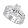 Image 2 : Diamond Solitaire Matching Wedding Set 1/3 Cttw 10KT White Gold