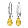 Image 1 : Genuine 4.68 ctw Citrine & Diamond Earrings 14KT White Gold - REF-40M7T