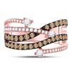 Image 2 : Round Brown Diamond Crossover Fashion Ring 1 Cttw 10KT Rose Gold
