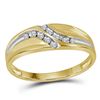Image 1 : Round Diamond Wedding Band Ring 1/8 Cttw 14KT Yellow Gold