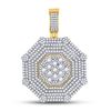 Image 1 : Round Diamond Octagon Cluster Charm Pendant 3-1/2 Cttw 10KT Yellow Gold