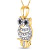 Image 2 : Diamond Owl Pendant 1/6 Cttw 10KT Yellow Gold