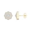 Image 1 : Round Diamond Cluster Earrings 1/2 Cttw 14KT Yellow Gold