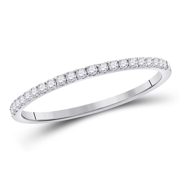 Round Diamond Stackable Band Ring 1/6 Cttw 10KT White Gold
