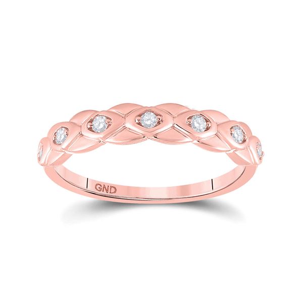 Round Diamond Band Ring 1/10 Cttw 10KT Rose Gold