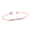 Image 1 : Round Diamond Arrow Bangle Bracelet 1/10 Cttw 10KT Rose Gold