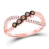 Image 1 : Round Brown Diamond Fashion Infinity Ring 1/4 Cttw 10KT Rose Gold