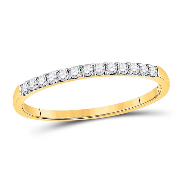 Round Pave-set Diamond Wedding Band 1/6 Cttw 10KT Yellow Gold