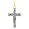 Image 1 : Round Diamond Medium Cross Pendant 1/5 Cttw 10KT Yellow Gold