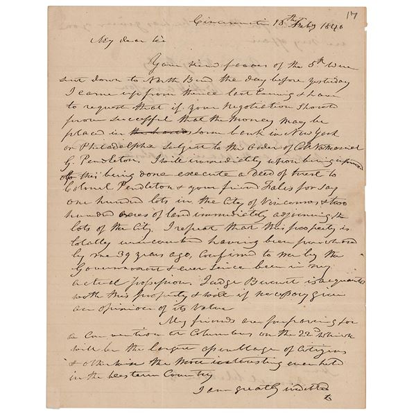 William Henry Harrison Autograph Letter Signed