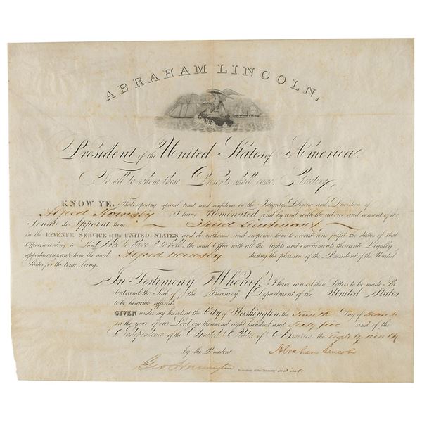 Abraham Lincoln Document Signed as President
