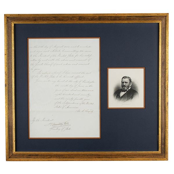 U. S. Grant Document Signed as President