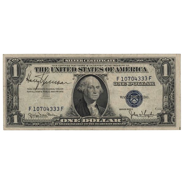 Harry S. Truman Signed Dollar Bill