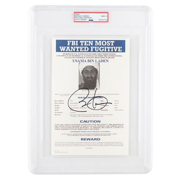 Barack Obama Signed Mock Wanted Poster