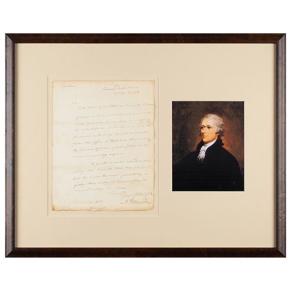 Alexander Hamilton Letter Signed as Treasury Secretary
