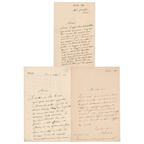 Marcellin Berthelot (3) Autograph Letters Signed
