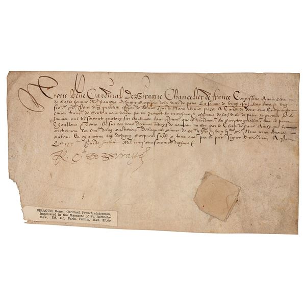 RenÃ© de Birague Document Signed