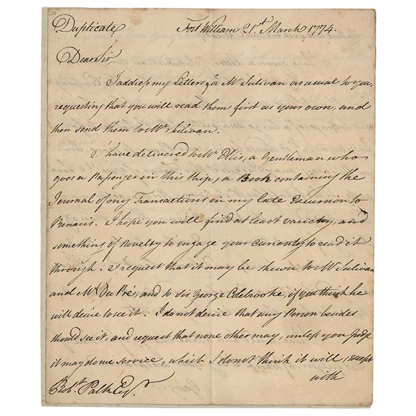 Warren Hastings Letter Signed