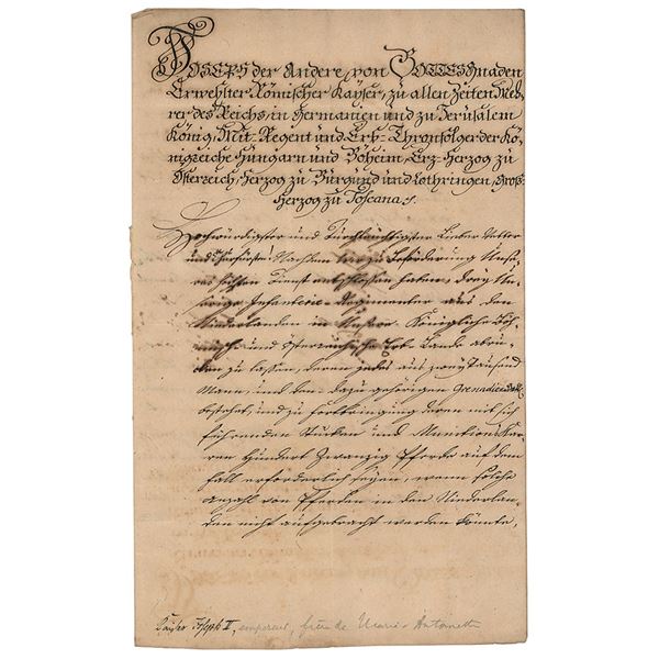 Joseph II, Holy Roman Emperor Document Signed