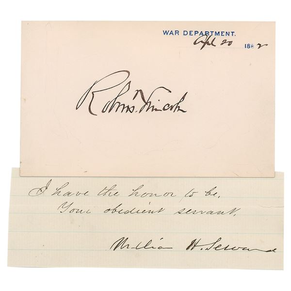 Robert Todd Lincoln and William H. Seward Signatures