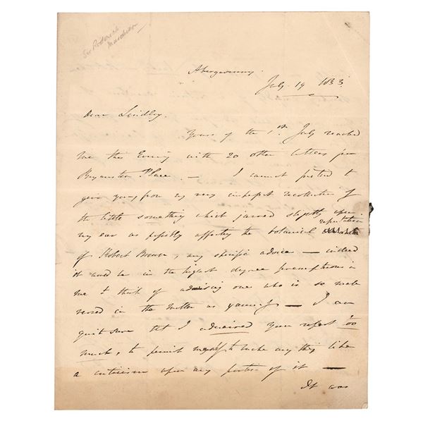 Roderick Murchison Autograph Letter Signed