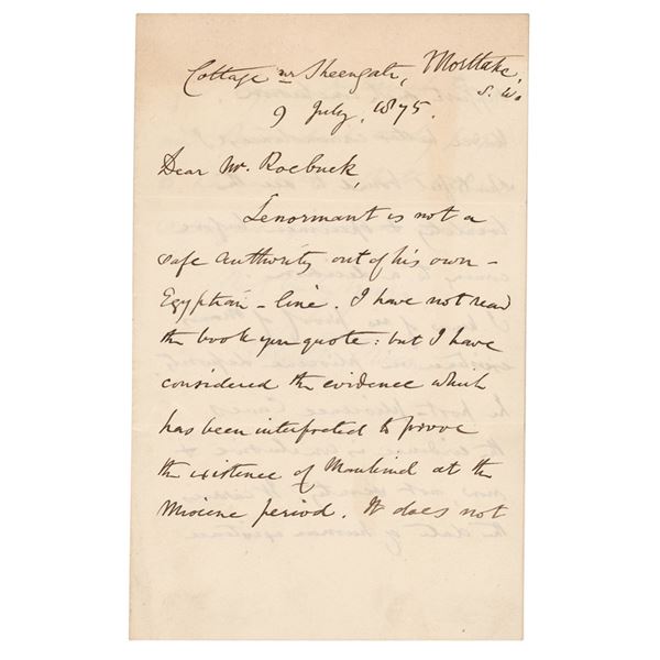 Richard Owen Autograph Letter Signed