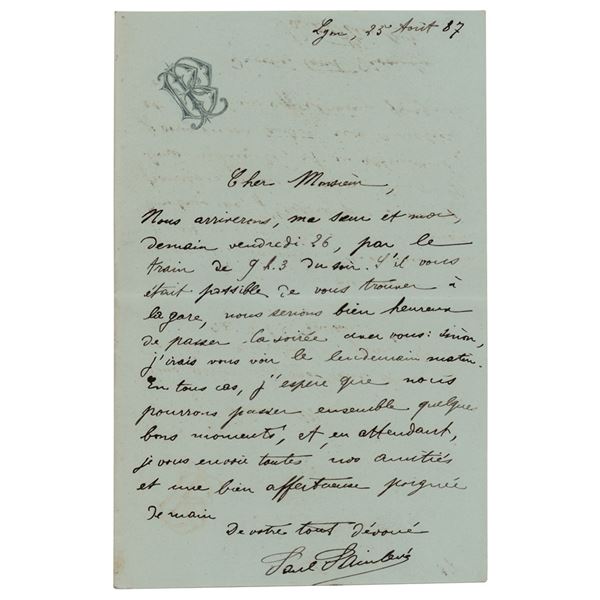 Paul Painleve Autograph Letter Signed
