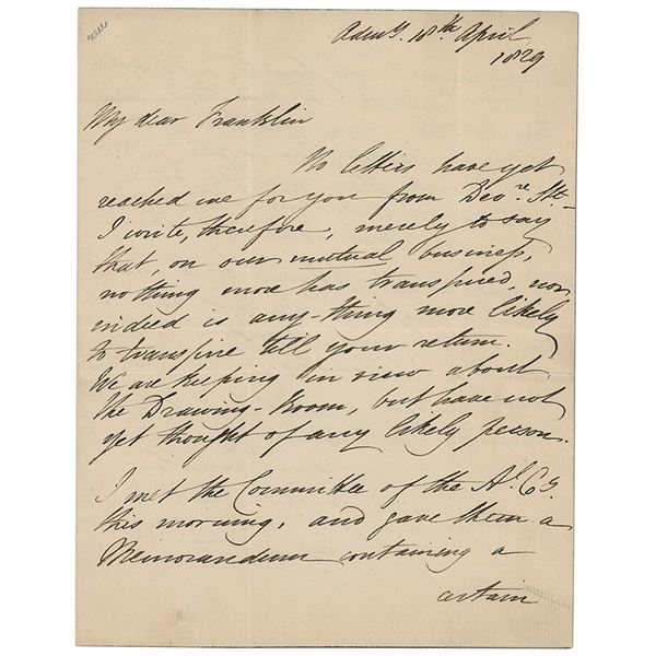 William Edward Parry Autograph Letter Signed to John Franklin